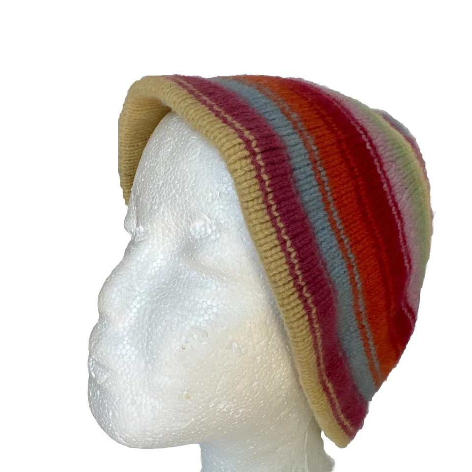 条纹羊毛豆豆帽舒适针织袜帽冬季多色豪华针织 — 第 1/4 张图片