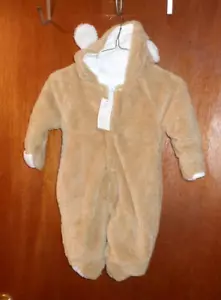 NEW!!! Infant Size 3-6 Months Snowsuit Winter Coat Tan Brown Puppy Dog - Picture 1 of 9