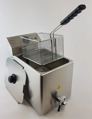 Fritteuse Friteuse Kaltzone Edelstahl mit Deckel 8L Professional GDF3008, B-Ware - Bild 1 von 4