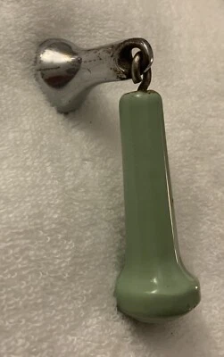 Piezas de estufa de herrajes antiguos ART DECO porcelana jadeíta cromo perilla colgante Foto 1 de 4