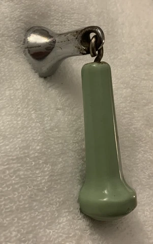 ART DECO antique hardware drawer pull porcelain jadeite chrome Drop pendant Knob Cover
