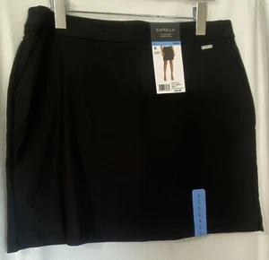 Rafaella Women's Comfort Pull On Stretch Skort #RSBSF072 - Size LARGE - Black - Picture 1 of 11