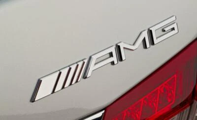AMG BADGE EMBLEM CHROME SILVER C CL CLK SLK S SL 3M ADHESIVE - Image 1 of 3
