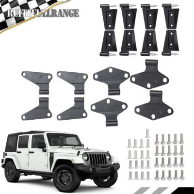 Juego de 16 piezas de repuesto de bisagra de puerta de carrocería para Jeep Wrangler JK 2007-2018 recubrimiento en polvo Foto 1 de 4