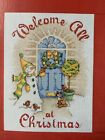 Seasons Greetings Snowman Welcome Sign Durene Christmas Cross stitch chart