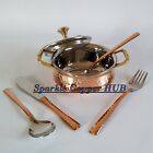 Copper Stainless Steel Food Serving Casserole Dish with Copper Cutlery Gift Set