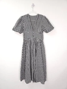 Nobody’s Child Dress Size 8 Black Gingham Check Maxidi Seersucker Starlight - Picture 1 of 10