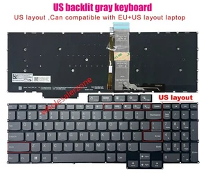Clavier rétroéclairé US pour Lenovo IdeaPad Pro 5 16AHP9,IdeaPad Pro 5 16IMH9,83D4 - Photo 1/2