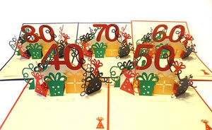 POP UP 3D Klappkarte Geburtstag *Zahlen* Happy Birthday, Jubiläum, Einladung,  - Bild 1 von 35