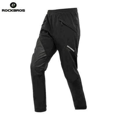 ROCKBROS Ciclismo Hombres A Prueba de Viento MTB Bicyle Pantalones Cálidos Deportes Montar Pantalones Foto 1 de 4