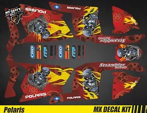 Quad/Atv Decal Kit Polaris Scrambler - Motor Skull Red - Picture 1 of 1