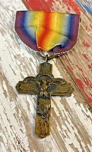 Muy Raro Fairfield Connecticut Primera Guerra Mundial Servicio Victoria Medalla Iglesia de Santo Tomás - Imagen 1 de 6