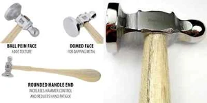 Chasing Hammer, 1 cabezal de acero BeadSmith para proyectos de joyería de formación de alambre - Imagen 1 de 6