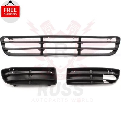 New Front Bumper Grille & Fog Light Cover 3PC Fits 1999-2005 Volkswagen Jetta Foto 1 de 4