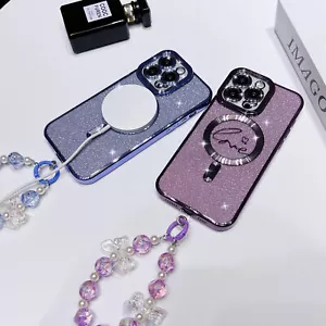 Case For iPhone 17 Pro Max 16 Plus Bling Glitter MagSafe Shockproof Phone Cover - Picture 1 of 18