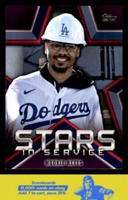 2021 Topps Mookie Betts Stars in Service card #SIS-7 Los Angeles Dodgers - Image 1 of 2
