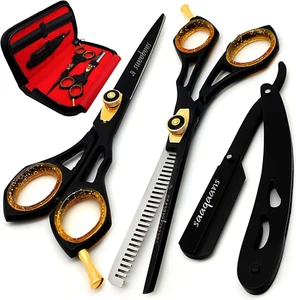 Professional Barber Shears Kit Tools - Hair Cutting Scissors Set for Hairdres... - Picture 1 of 1