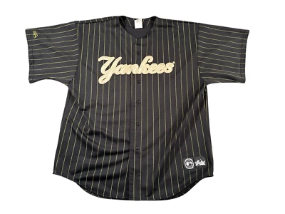 Vintage 90’s Majestic New York Yankees  Jersey Mens 2XL Black Green Pinstripe - Image 1 of 4
