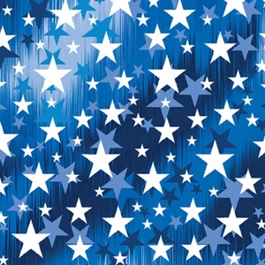AMERICA'S HIGHWAY BY BENARTEX WHITE STARS ON BLUE USA JULY 4TH PATRIOT FABRIC HY - Picture 1 of 2
