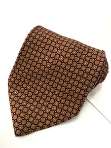 Authentic IZOD Small Octagon Design On Orange 100% Silk Necktie Tie - Picture 1 of 11