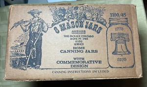 Mason Jars Liberty Bell Bicentennial 1776 1976 Case 8 Jars 16 Ounces Opened New - Picture 1 of 5