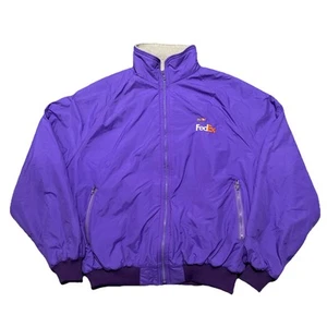 Vintage FedEx Fleece gefütterte Jacke Gr. XL USA selten N1 - Bild 1 von 8