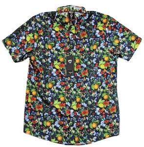 Fried Denim Mens Performance Shirt M Slim Fit Short Sleeve Button Front Navy $68 - Picture 1 of 6