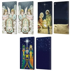 HEAD CASE DESIGNS CHRISTMAS NATIVITY LEATHER BOOK WALLET CASE FOR AMAZON FIRE - Picture 1 of 9