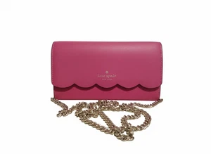 Kate Spade Gemma Geldbörse Damen rosa gewelltes Glattleder Kette Crossbody - Bild 1 von 9