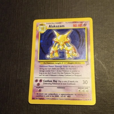 Alakazam 1/130 - Holo Rare - Base Set 2 - VINTAGE WOTC POKEMON CARD - NM/M - Image 1 of 4