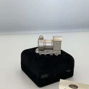 Chass Miniature Train Clock Locomotive Silver Tone Quartz Desk Shelf Decor - Picture 1 of 7