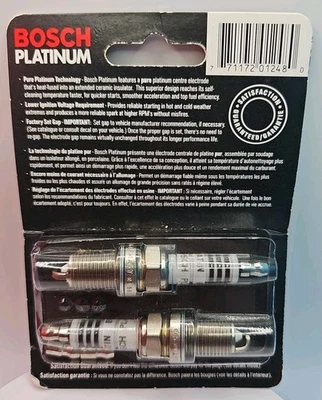 Set of 2 Spark Plugs Bosch Platinum 18-3708-0 FR8DPX New Sealed VTG 2002 Germany - Image 1 of 4