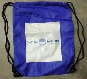 Gym Sling Bag Shopping Smiley Dentist Blue Nylon New - Picture 1 of 1