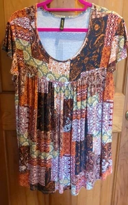 Damen 2XL Tunika Oberteil Bluse Kleid Flatter Flügelärmel Körperbedeckung  - Bild 1 von 8