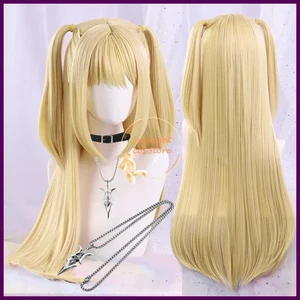 MisaMisa Cosplay Wig Long Golden Yellow Women Misa Amane Anime Cosplay Wig Heat - Afbeelding 1 van 28