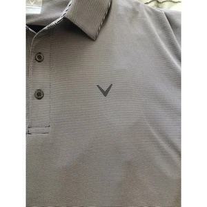 Callaway Opti Dri Shirt Mens 2xl Gray Striped Golf Polo Athleisure Performance - Picture 1 of 7