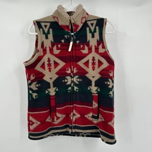 Jane Ashley Women Southwestern Fleece Vest Size M Aztec Western Outdoor Layering - Picture 1 of 8