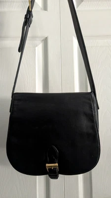 Vintage Ralph Lauren Navy Blue Glove Leather Crossbody Saddle Shoulder Bag EUC - Image 1 of 4