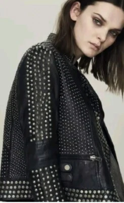 LABEL LAB LIMITED EDITION BNWOT STUDDED LEATHER JACKET SIZE 10 - Image 1 of 4
