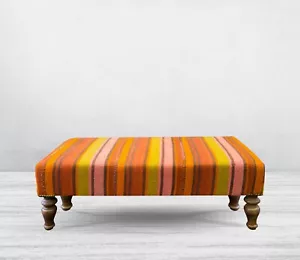 Footstool,Stool,Furniture, Kilim Covered Bench,Decorative Bench, Ottoman Bench - Picture 1 of 6