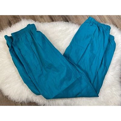 NEW Vintage Mens Large COLUMBIA KM 8070 Teal Nylon Pants "Swishies" - Image 1 of 4