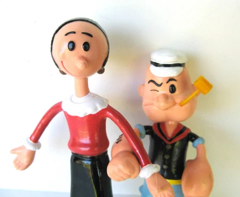 🐸SALE* POPEYE & OLIVE OIL Bendable Bendy Action Figure KFS Hearst Vantage 1993 Cover