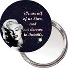 Marilyn Monroe Makeup Mirror "All of us are Stars ..." in a black organza bag.