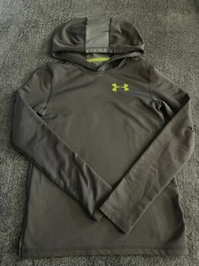 Under Armour Pullover Grey/Green Hoodie Boys Youth Size Large - Picture 1 of 4