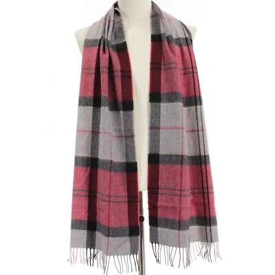 Bufanda Italo Ferretti NUEVA CON ETIQUETAS Lana/Cachemira con Flecos Gris/Rojo/Negro Cuadros a Cuadros Foto 1 de 3