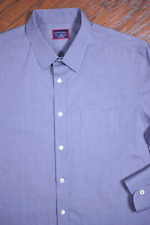 Untuckit Wrinkle Free L/S Button Front Shirt Gray Blue Slim Fit Men's Large L