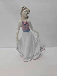 Mallorca By Studio Waltzing Caroline Girl Figurine Porcelain Flowers 8.75 Inches - Picture 1 of 12