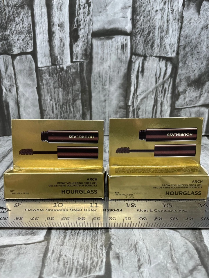 2x Hourglass Arch Brow Volumizing Fiber Gel Soft Brunette Travel 0.06oz 1.8ml