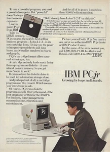IBM PCjr Computer Charlie Chaplin 1985 anuncio impreso vintage anuncio de los 80 - Imagen 1 de 1