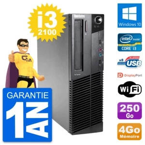 PC Lenovo ThinkCentre M82 SFF Intel i3-2100 RAM 4Go Disco 250Go Windows 10 Wifi - Imagen 1 de 3